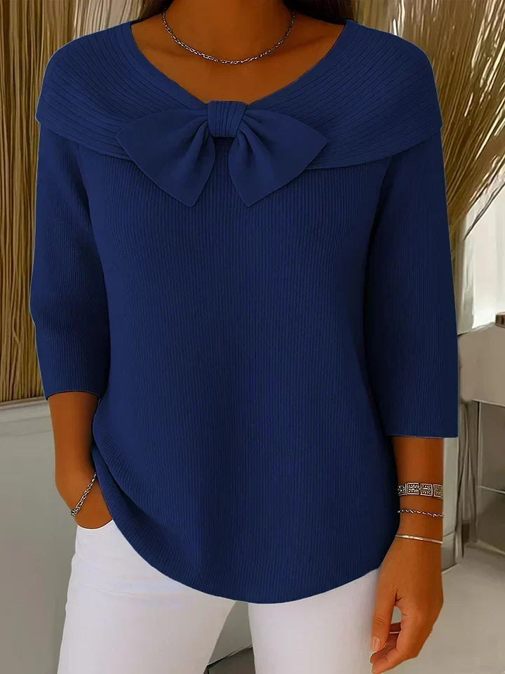 Trinidad | Jersey con Lazo y Cuello Redondo