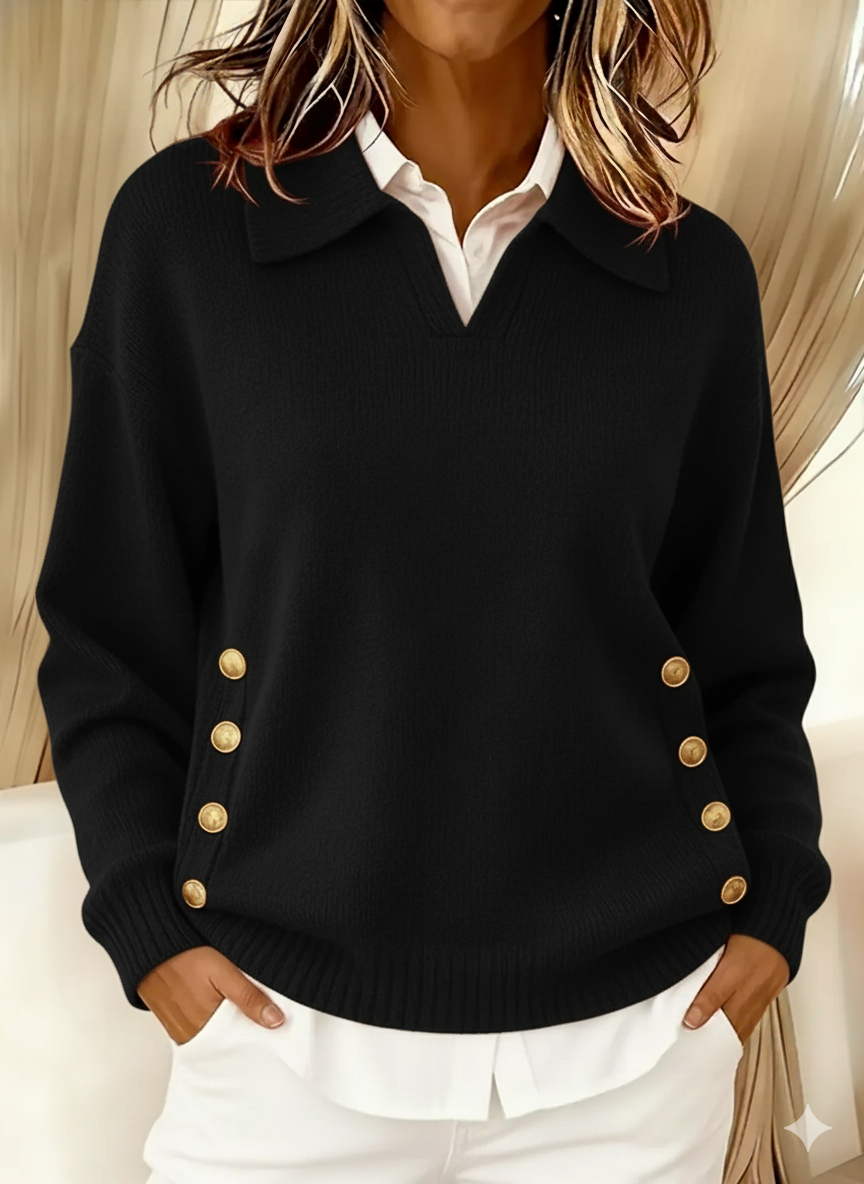 Vicenta | Jersey con Cuello Polo y Botones