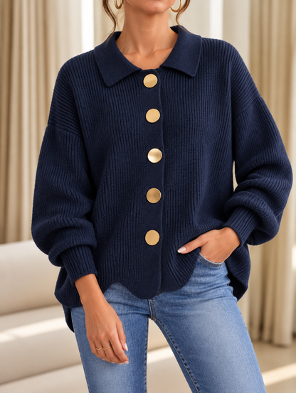 Manon | Cárdigan Oversize con Botones Dorados