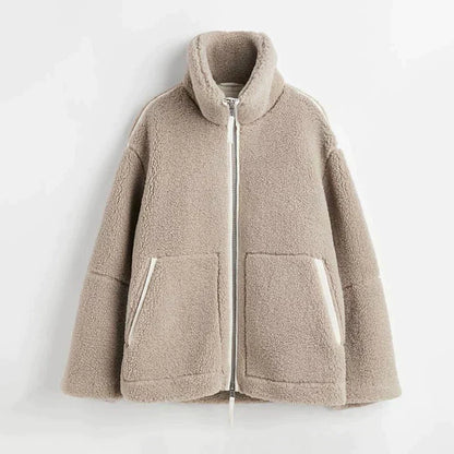 Silvana | Chaqueta Teddy Oversize de Cuello Alto