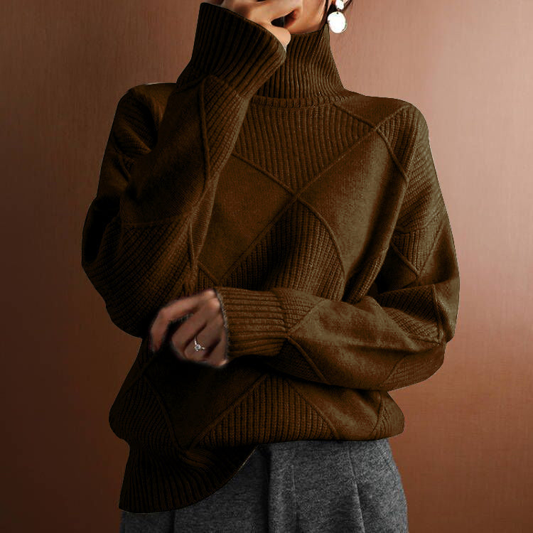 Adriana | Jersey de Cuello Alto con Rombos