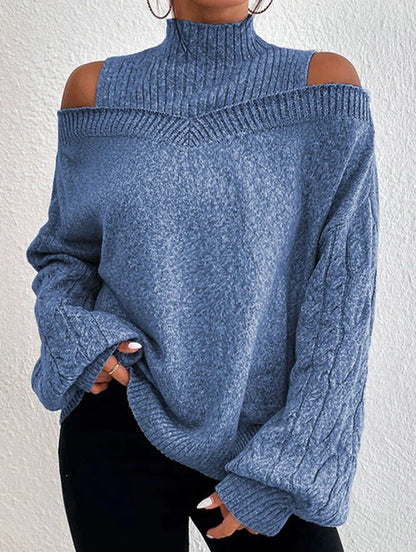 Jimena | Jersey de Cuello Alto con Hombros Descubiertos