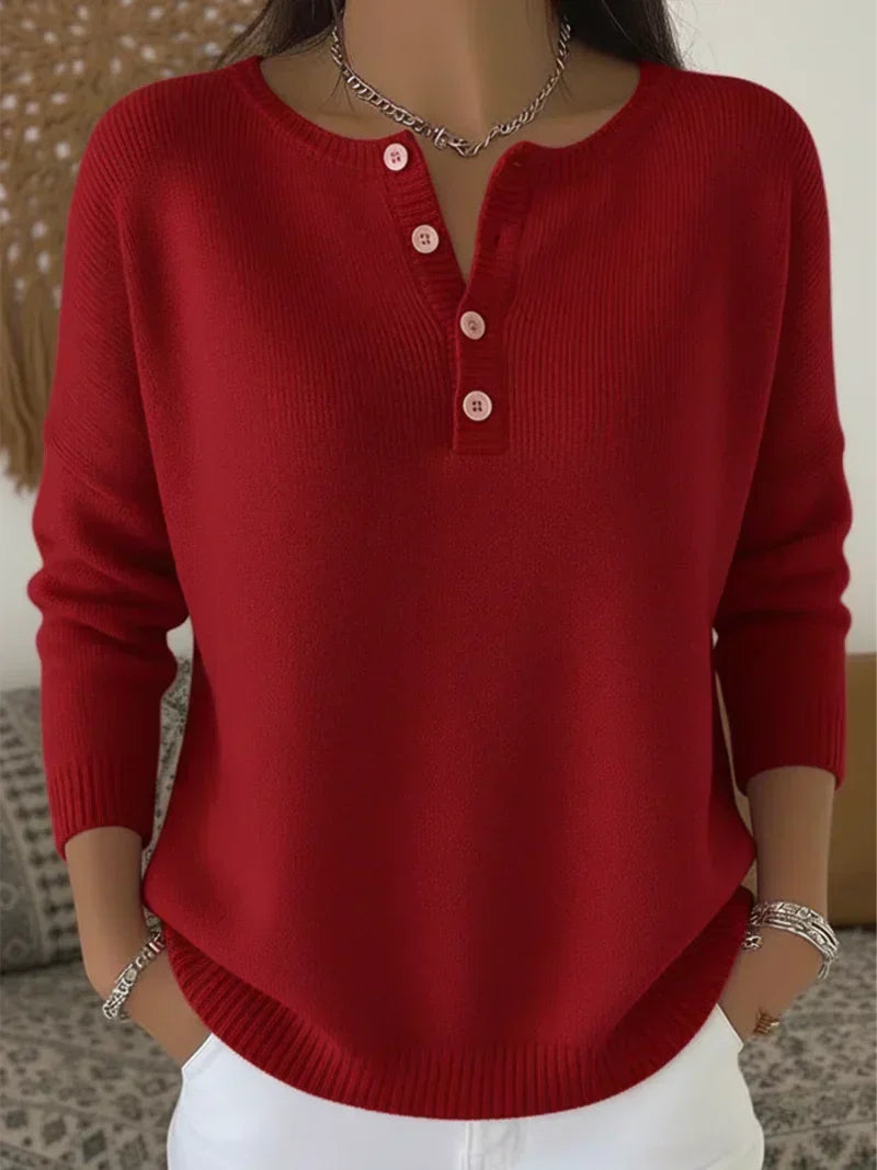 Helena | Jersey de Punto con Botones Henley