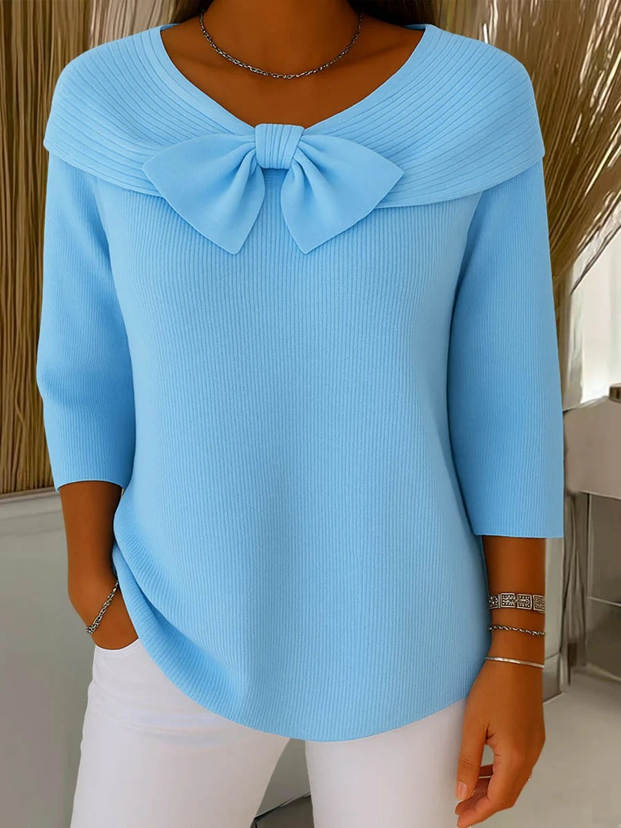 Trinidad | Jersey con Lazo y Cuello Redondo