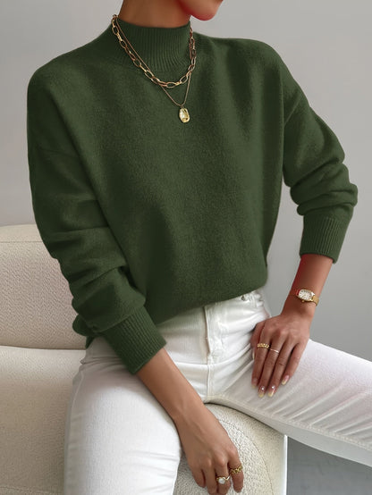 Claudia | Jersey Suave de Cuello Alto