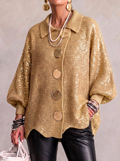 Manon | Cárdigan Oversize con Botones Dorados