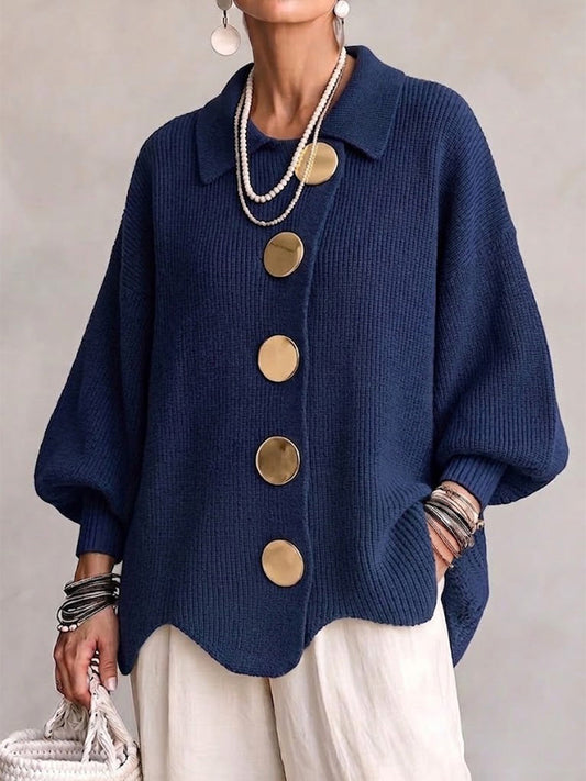 Manon | Cárdigan Oversize con Botones Dorados