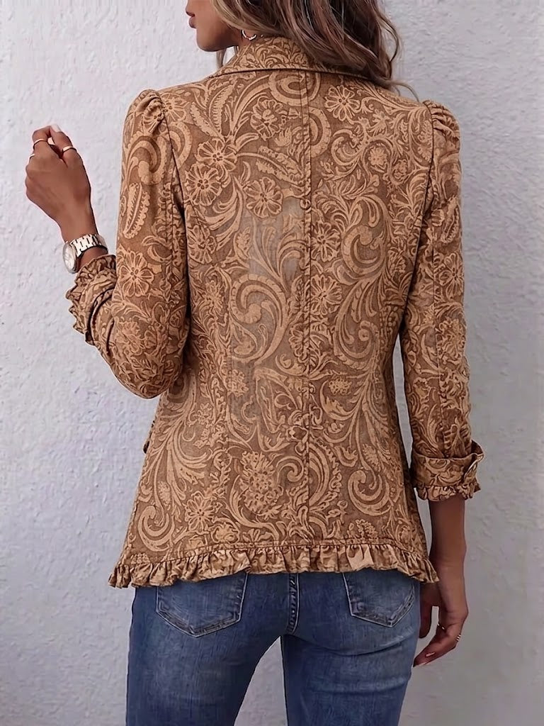 Concepción | Chaqueta Floral Vintage con Volantes