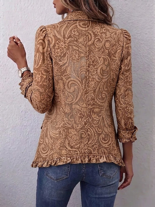 Concepción | Chaqueta Floral Vintage con Volantes