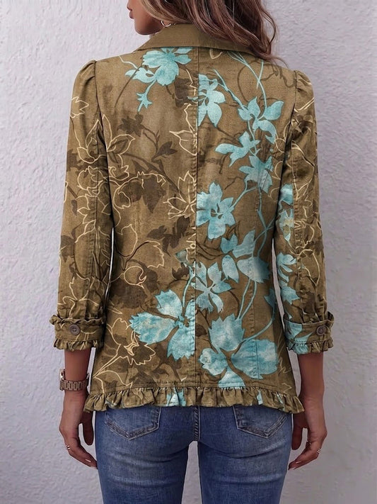 Salud | Chaqueta Floral Degradado con Volantes