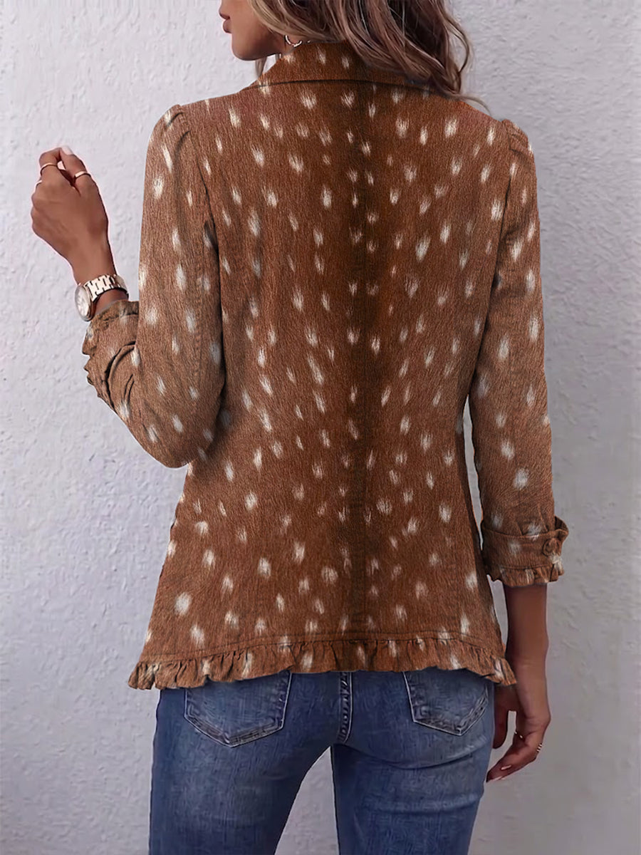 Nicolasa | Chaqueta Estampado Animal con Volantes