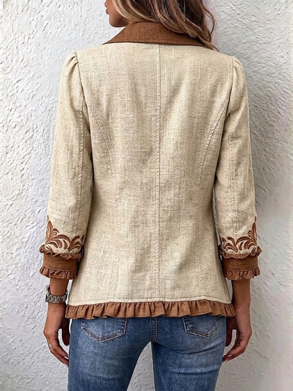 Almudena | Chaqueta Floral Bordada con Volantes