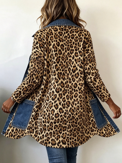 Lorena | Chaqueta Larga de Leopardo con Vaquero