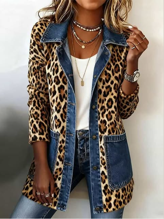 Lorena | Chaqueta Larga de Leopardo con Vaquero