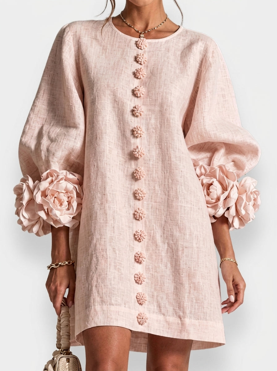 Cintia | Vestido con flores en relieve